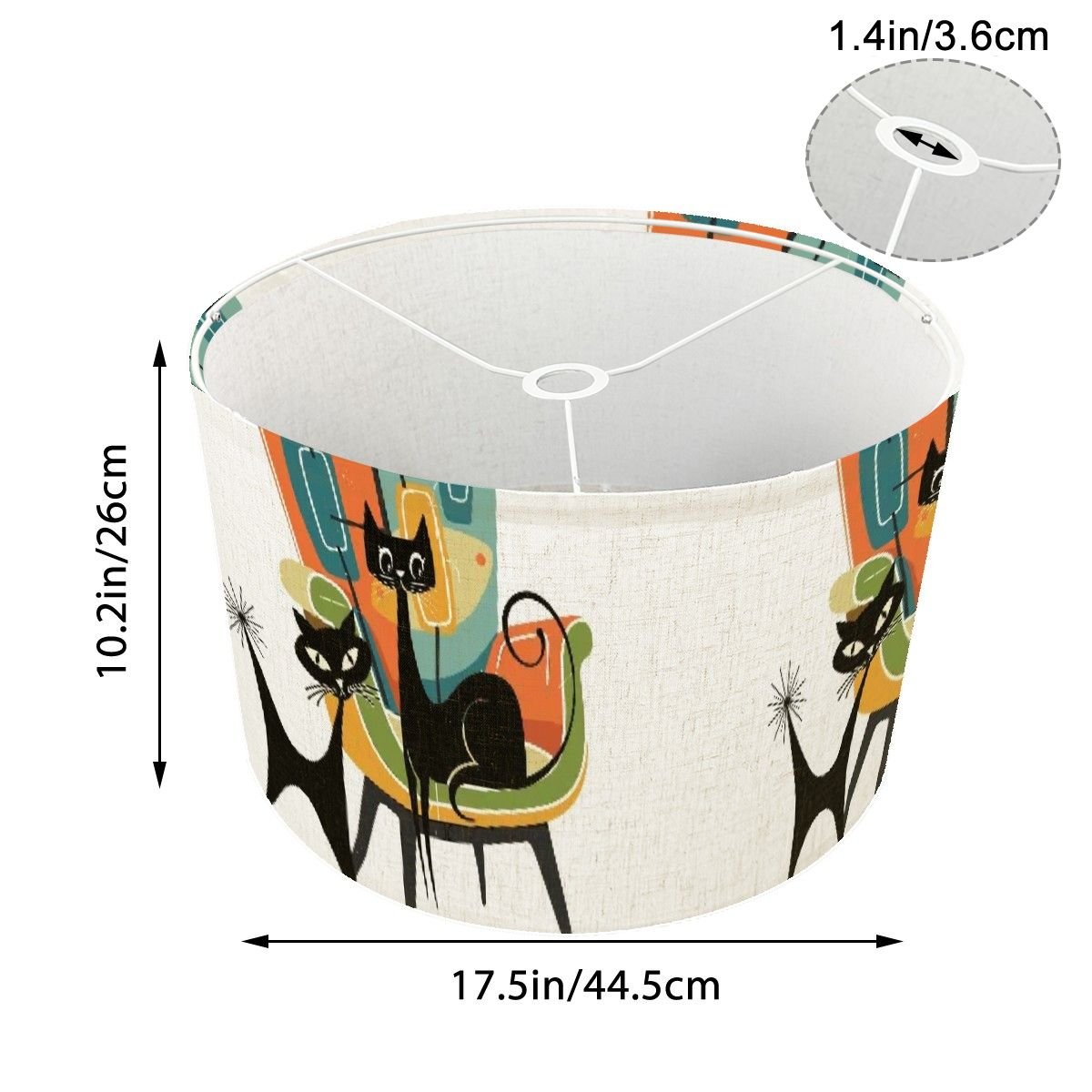 Kate McEnroe New York Atomic Cat Mid Century Modern Lamp Shade Retro 1950s Lounge ArtLamp ShadesFu9JdDO59k