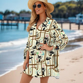 Kate McEnroe New York Atomic Cat Mid Century Modern Lounge Shirt Retro Beach Cover UpSwimsuits Cover UpsYXedCVhdCf