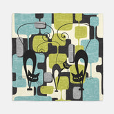 Kate McEnroe New York Atomic Cat Mid Century Modern Napkins, MCM 60s Retro Geometric Abstract Table Linens, Set of 4 Cloth NapkinsNapkinsPMK08.1288168