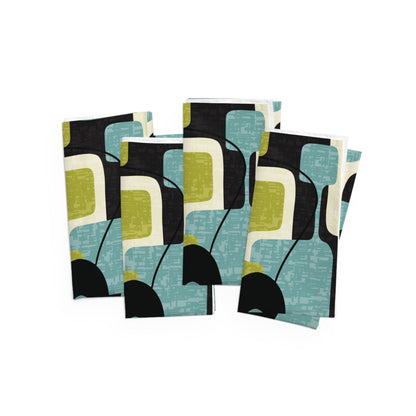 Kate McEnroe New York Atomic Cat Mid Century Modern Napkins, MCM 60s Retro Geometric Abstract Table Linens, Set of 4 Cloth NapkinsNapkinsPMK08.1288168