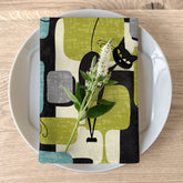 Kate McEnroe New York Atomic Cat Mid Century Modern Napkins, MCM 60s Retro Geometric Abstract Table Linens, Set of 4 Cloth NapkinsNapkinsPMK08.1288168