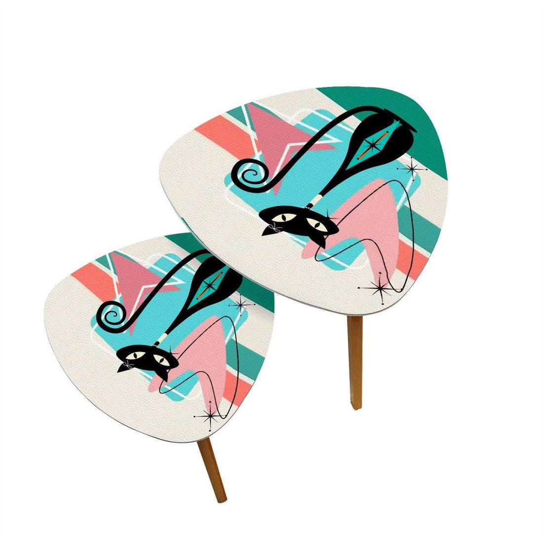 Kate McEnroe New York Atomic Cat Mid Century Modern Nesting Tables, Retro Boomerang Coffee Tables, 50s Space Age Accent FurnitureNesting TablesCjUnp9kXL3