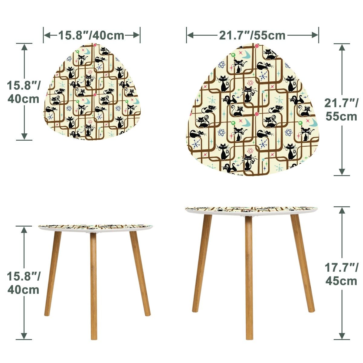 Kate McEnroe New York Atomic Cat Mid Century Modern Nesting Tables Retro Space Coffee TableNesting TablesKhSBueoiuW