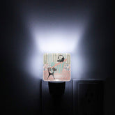 Kate McEnroe New York Atomic Cat Mid Century Modern Night Light, Retro 50s Kitsch Pink Teal Plug In LightNight LightsUeQolmakeC