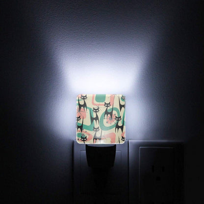 Kate McEnroe New York Atomic Cat Mid Century Modern Night Light Set, Retro 50s Kitsch Starburst AccentNight LightsxEYTP18CXN