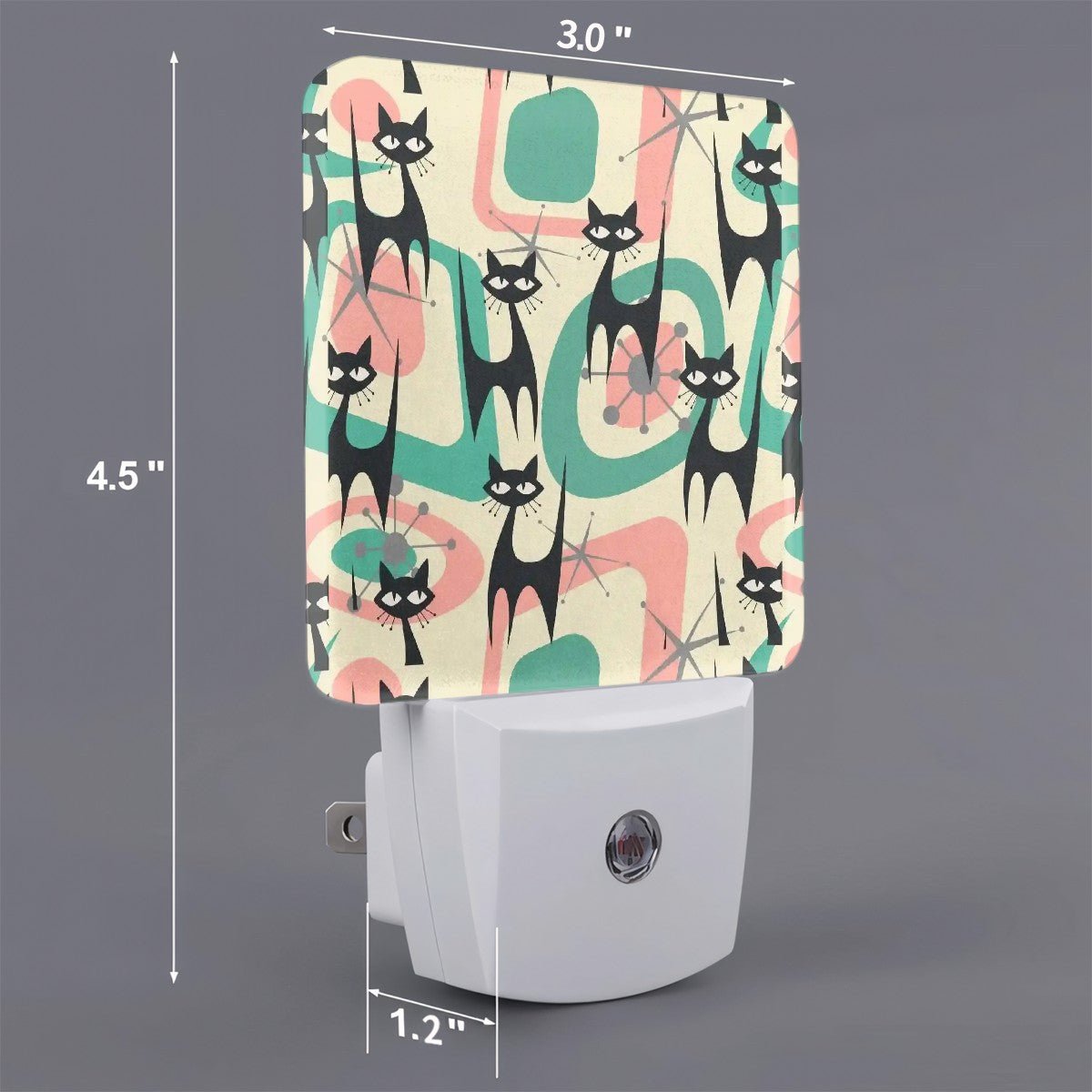 Kate McEnroe New York Atomic Cat Mid Century Modern Night Light Set, Retro 50s Kitsch Starburst AccentNight LightsxEYTP18CXN