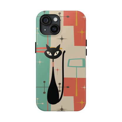 Kate McEnroe New York Atomic Cat Mid Century Modern Pastel iPhone Case Phone Cases