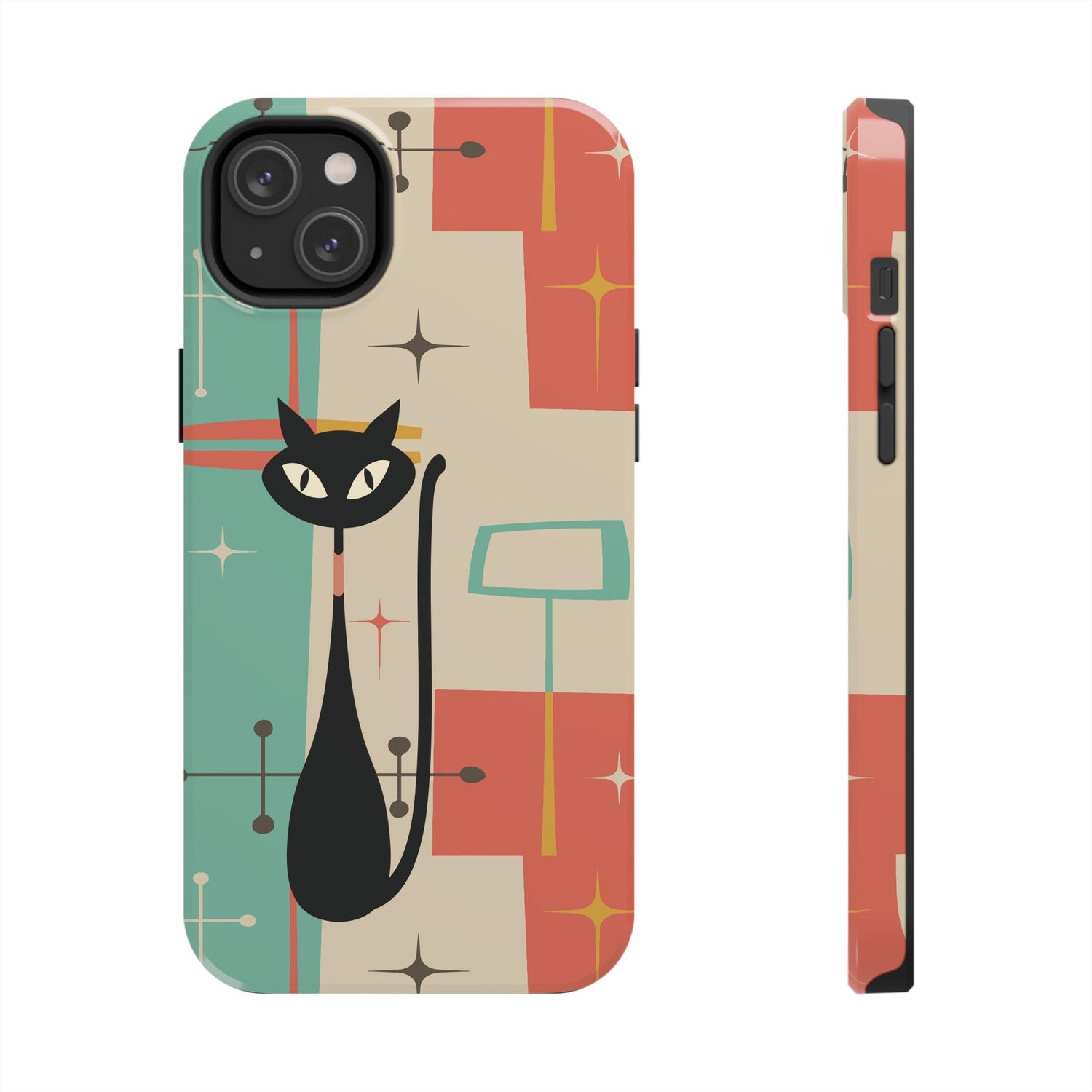 Kate McEnroe New York Atomic Cat Mid Century Modern Pastel iPhone CasePhone Cases13461766073259427113