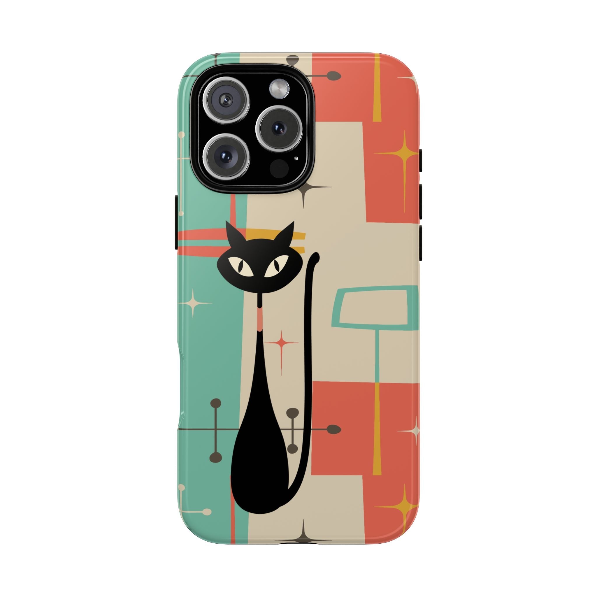 Kate McEnroe New York Atomic Cat Mid Century Modern Pastel iPhone CasePhone Cases14883574543558450316