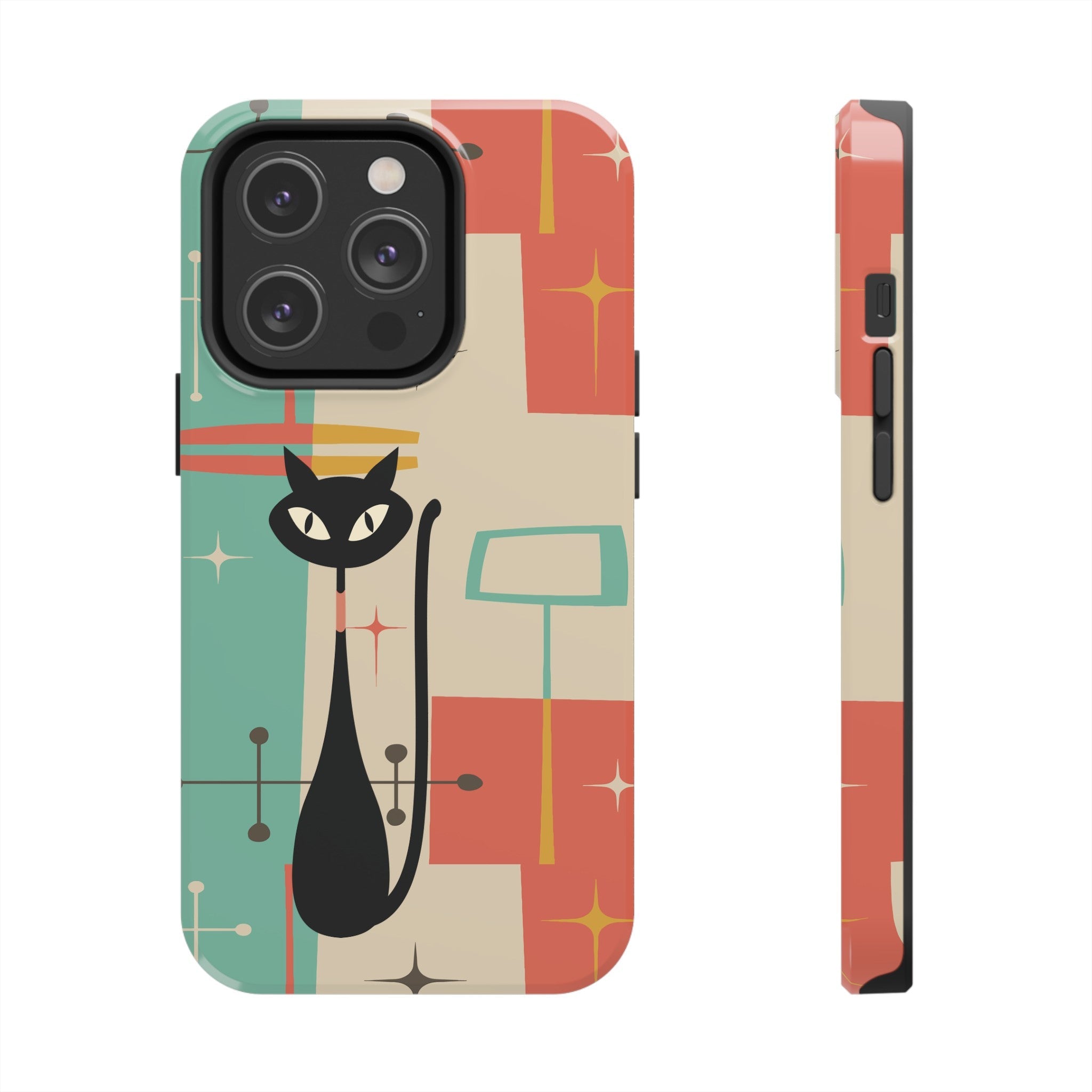 Kate McEnroe New York Atomic Cat Mid Century Modern Pastel iPhone CasePhone Cases18541950195352758074