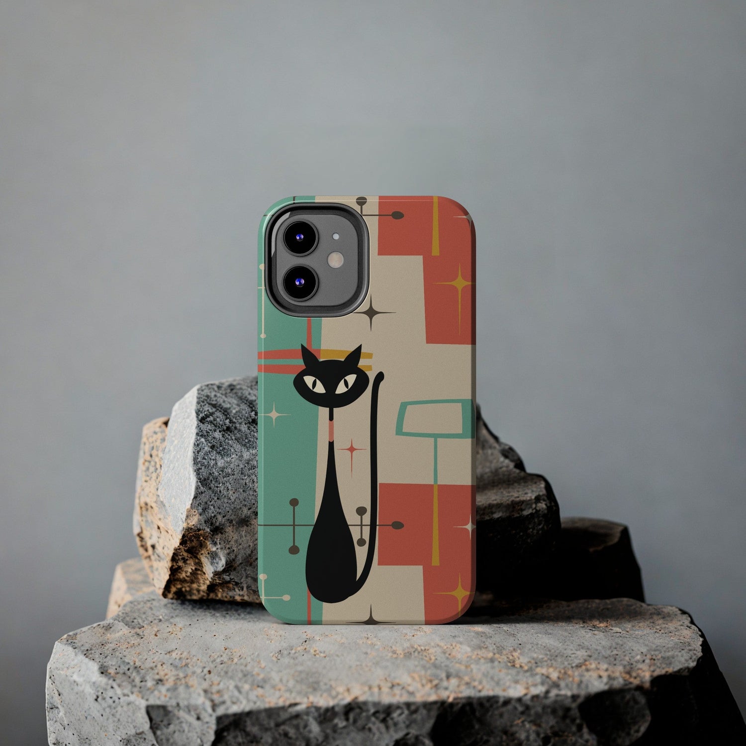 Kate McEnroe New York Atomic Cat Mid Century Modern Pastel iPhone CasePhone Cases21720674412393017809