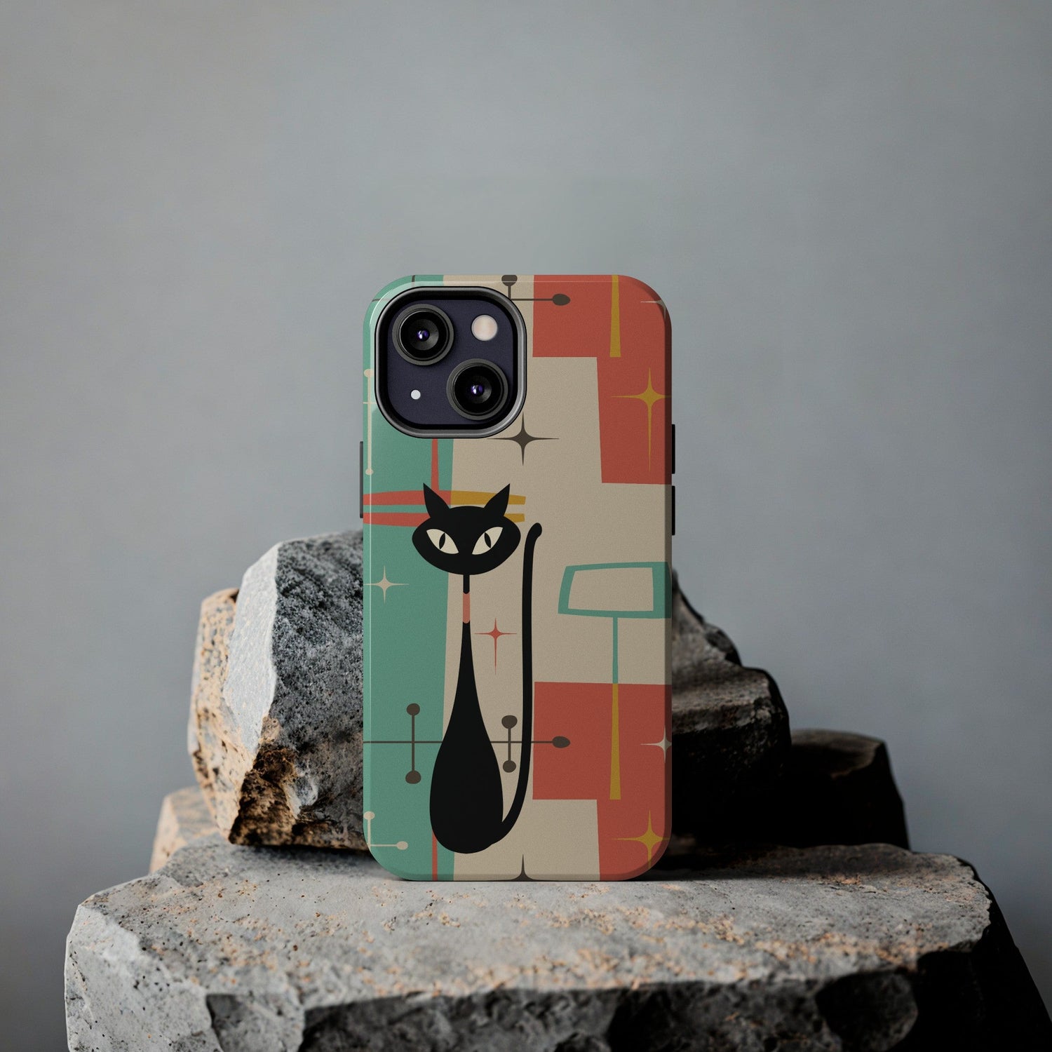 Kate McEnroe New York Atomic Cat Mid Century Modern Pastel iPhone CasePhone Cases23359131512630864194