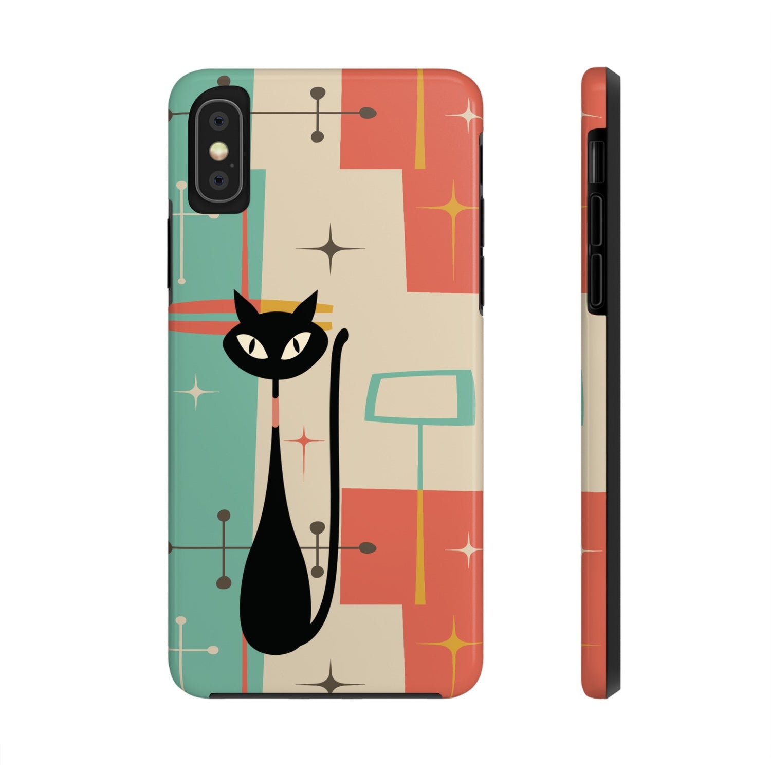 Kate McEnroe New York Atomic Cat Mid Century Modern Pastel iPhone CasePhone Cases25972236971724820422