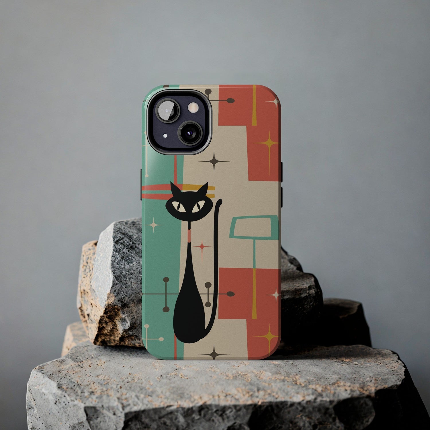 Kate McEnroe New York Atomic Cat Mid Century Modern Pastel iPhone CasePhone Cases33494212752915809316