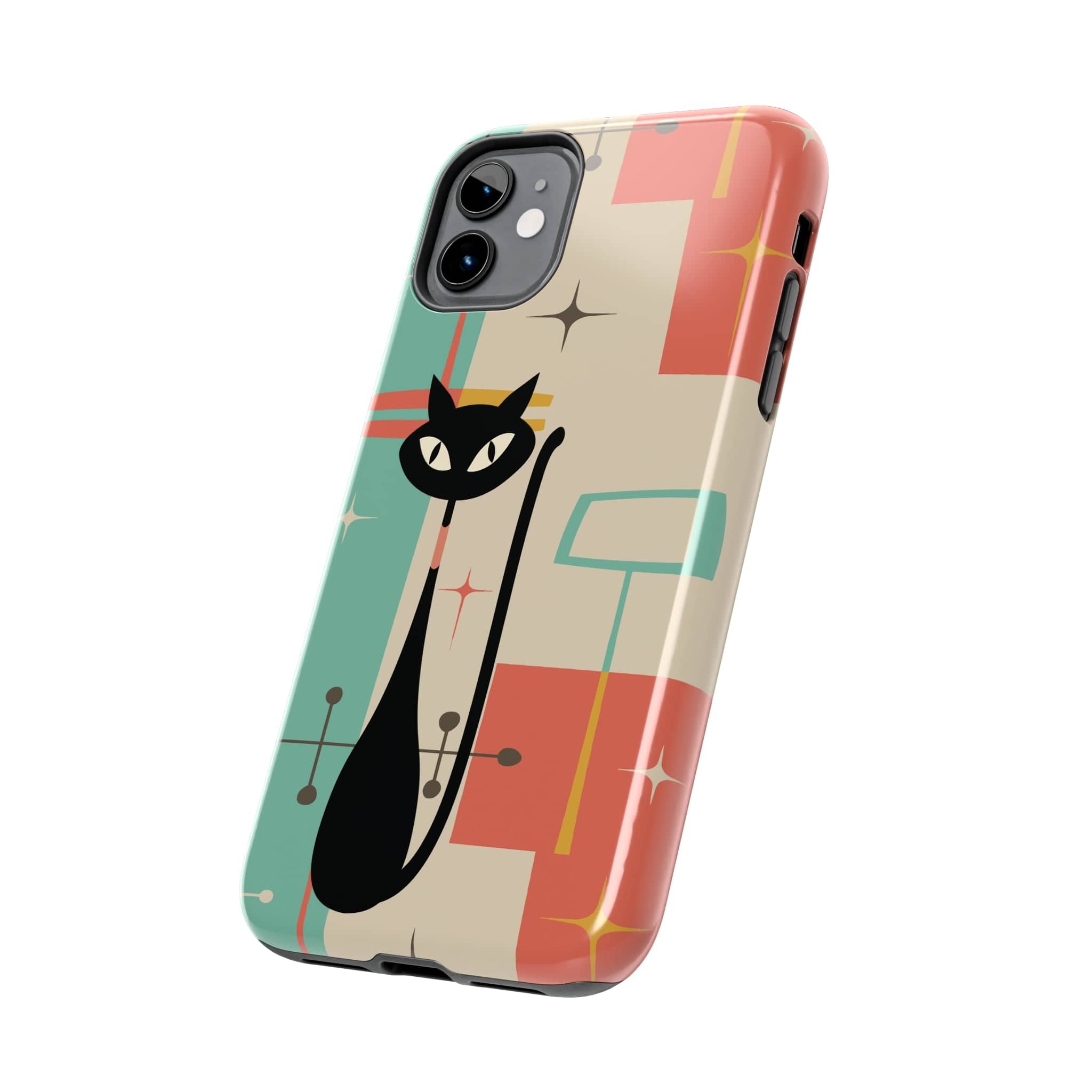 Kate McEnroe New York Atomic Cat Mid Century Modern Pastel iPhone CasePhone Cases49507870724169047814