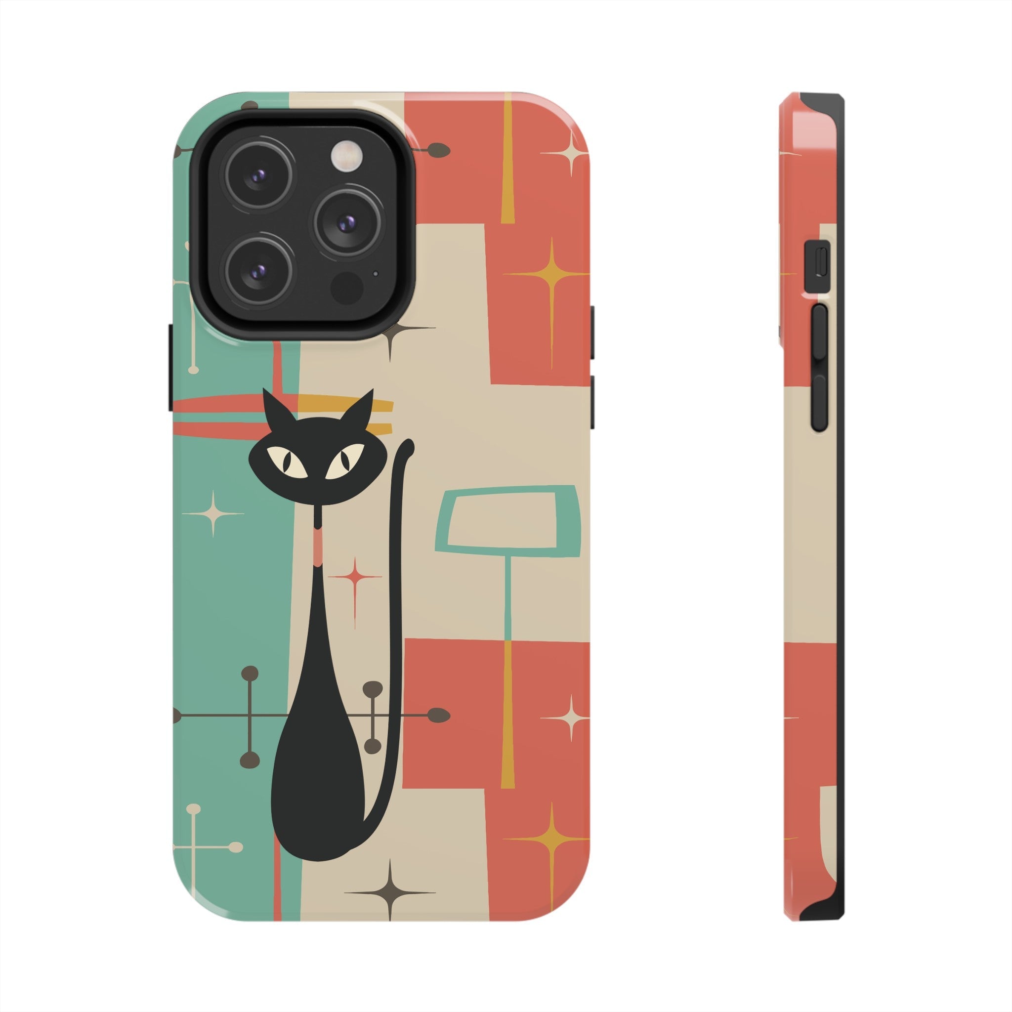 Kate McEnroe New York Atomic Cat Mid Century Modern Pastel iPhone CasePhone Cases91311558046351354372