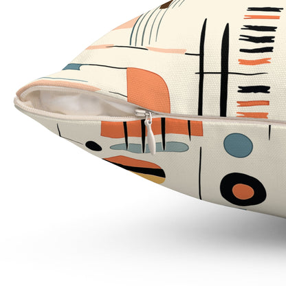 Kate McEnroe New York Atomic Cat Mid Century Modern Pillow, Retro TV Cream Geometric Abstract AccentThrow Pillows22429111249662134639