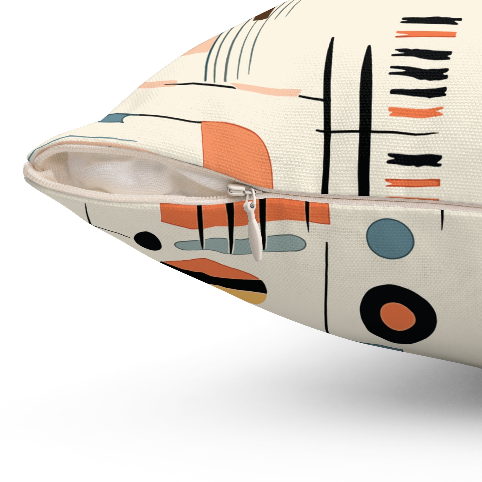 Kate McEnroe New York Atomic Cat Mid Century Modern Pillow, Retro TV Cream Geometric Abstract AccentThrow Pillows22429111249662134639