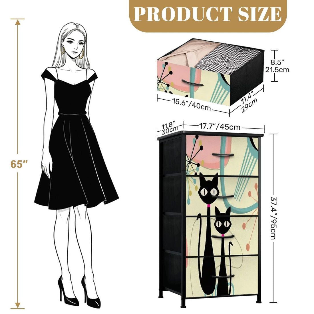 Kate McEnroe New York Atomic Cat Mid Century Modern Pink Boomerang Starbusts 4 Drawer DresserDressersl4QzYP3GzE