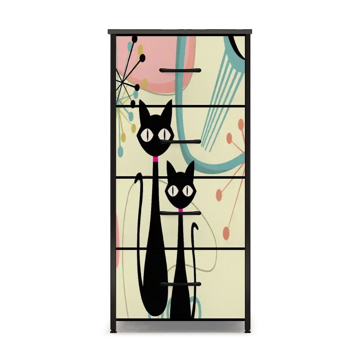 Kate McEnroe New York Atomic Cat Mid Century Modern Pink Boomerang Starbusts 4 Drawer DresserDressersl4QzYP3GzE