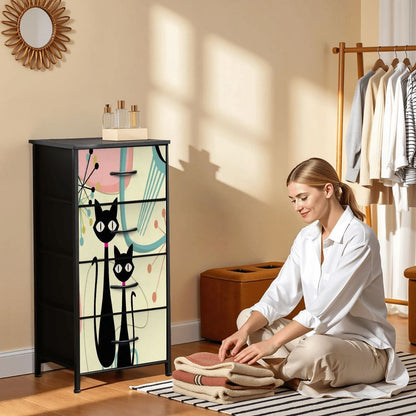 Kate McEnroe New York Atomic Cat Mid Century Modern Pink Boomerang Starbusts 4 Drawer DresserDressersl4QzYP3GzE