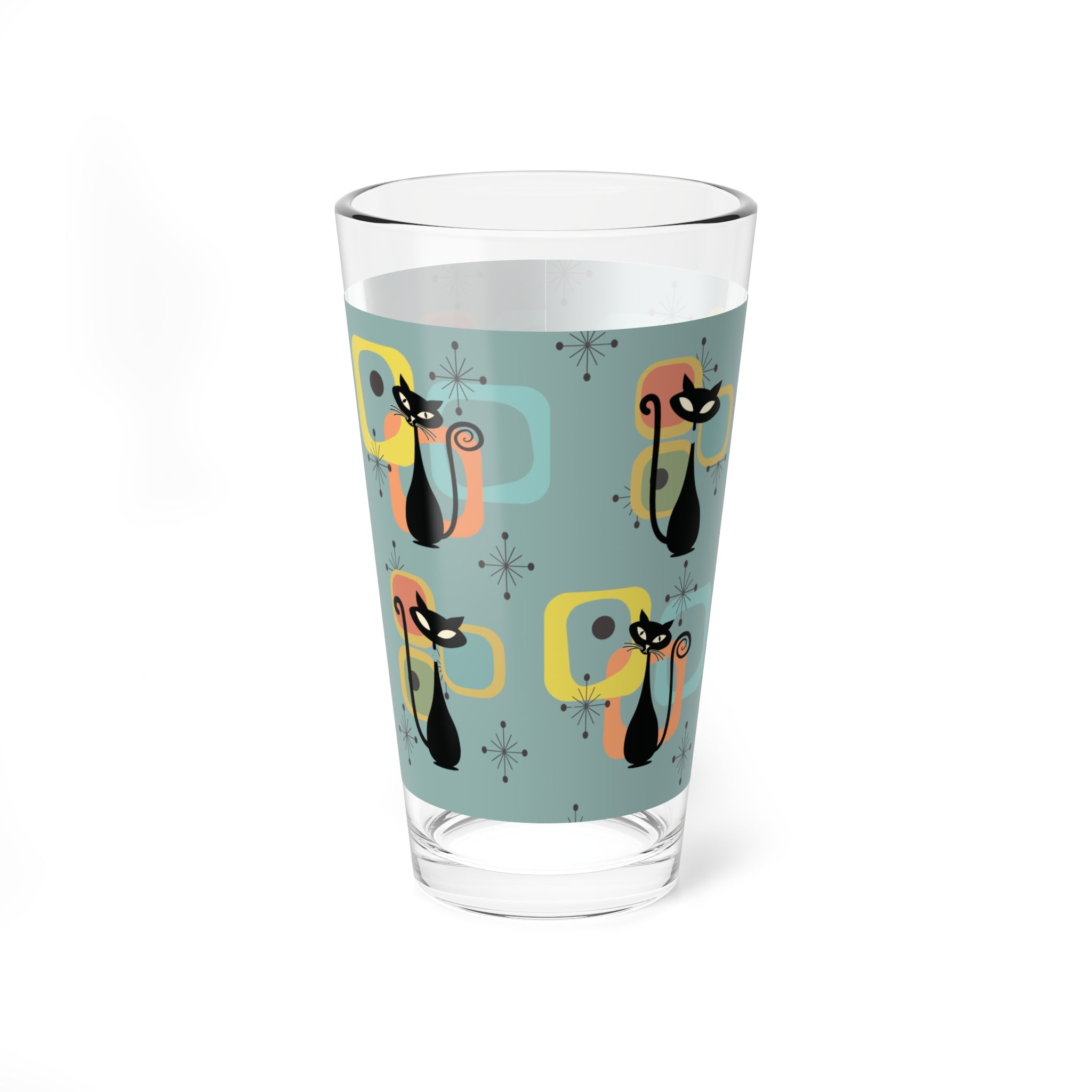 Kate McEnroe New York Atomic Cat Mid Century Modern Pint Glass, Retro Abstract Geometric Starburst, MCM 1950s Style DrinkwarePint Glasses25282034215951697627