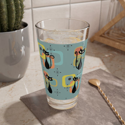 Kate McEnroe New York Atomic Cat Mid Century Modern Pint Glass, Retro Abstract Geometric Starburst, MCM 1950s Style DrinkwarePint Glasses25282034215951697627