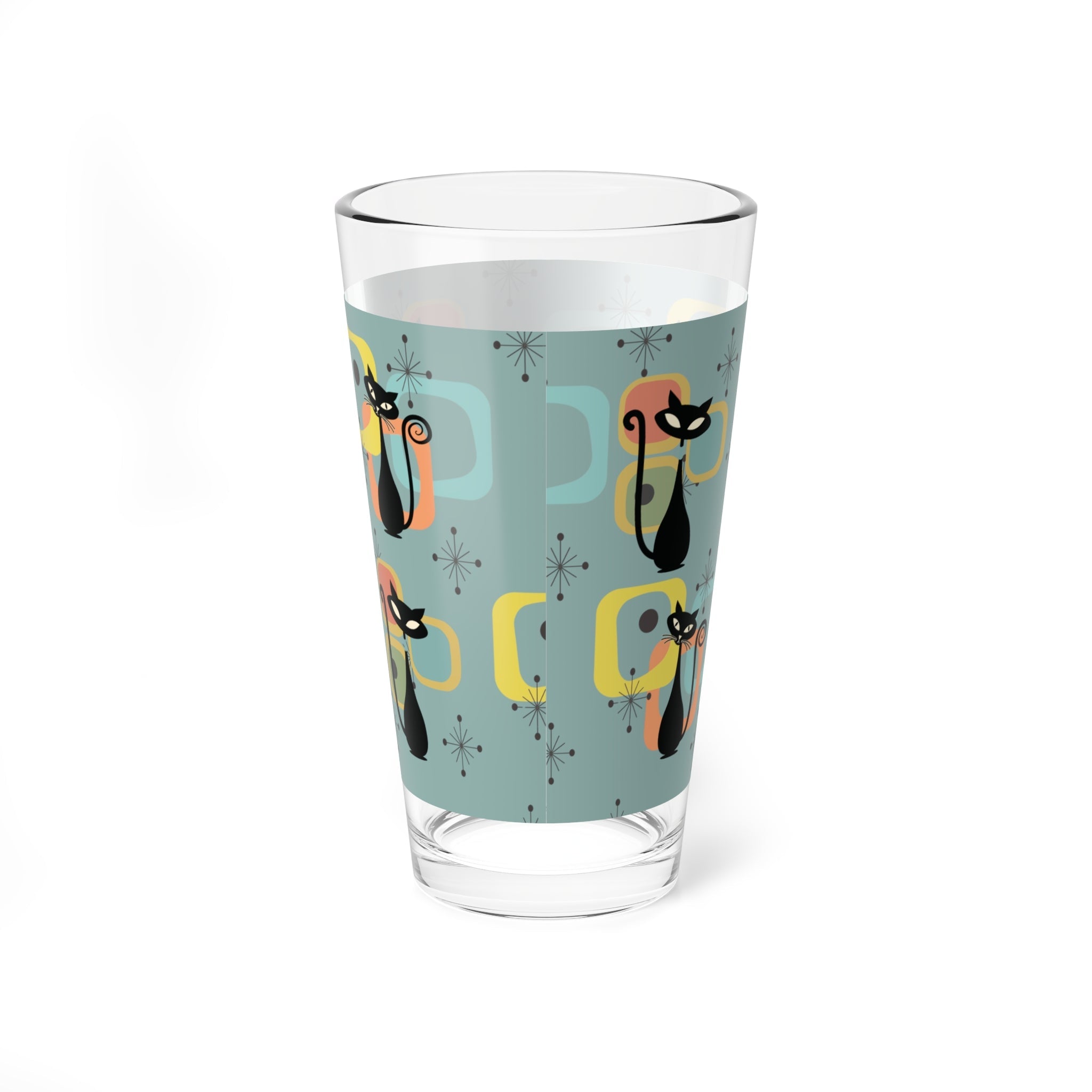 Kate McEnroe New York Atomic Cat Mid Century Modern Pint Glass, Retro Abstract Geometric Starburst, MCM 1950s Style DrinkwarePint Glasses25282034215951697627