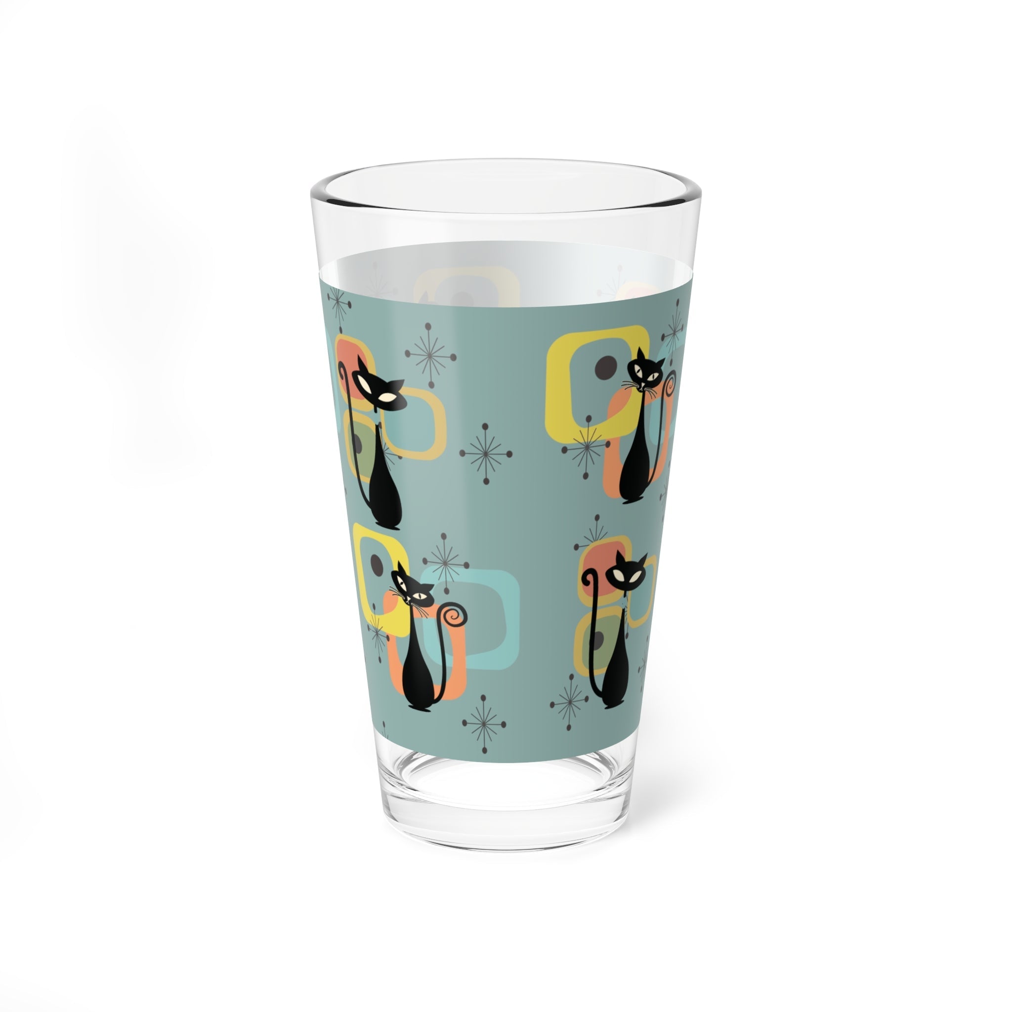 Kate McEnroe New York Atomic Cat Mid Century Modern Pint Glass, Retro Abstract Geometric Starburst, MCM 1950s Style DrinkwarePint Glasses25282034215951697627