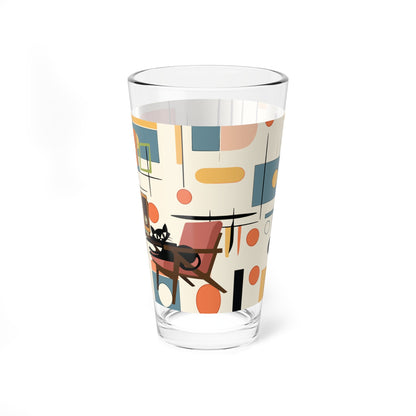 Kate McEnroe New York Atomic Cat Mid Century Modern Pint Glass, Retro Geometric BarwarePint Glasses33752638085993586713