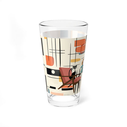 Kate McEnroe New York Atomic Cat Mid Century Modern Pint Glass, Retro Geometric BarwarePint Glasses33752638085993586713