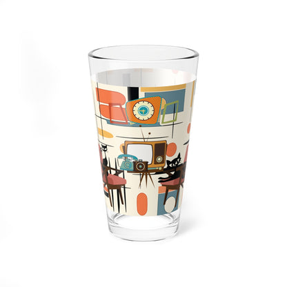 Kate McEnroe New York Atomic Cat Mid Century Modern Pint Glass, Retro Geometric BarwarePint Glasses33752638085993586713