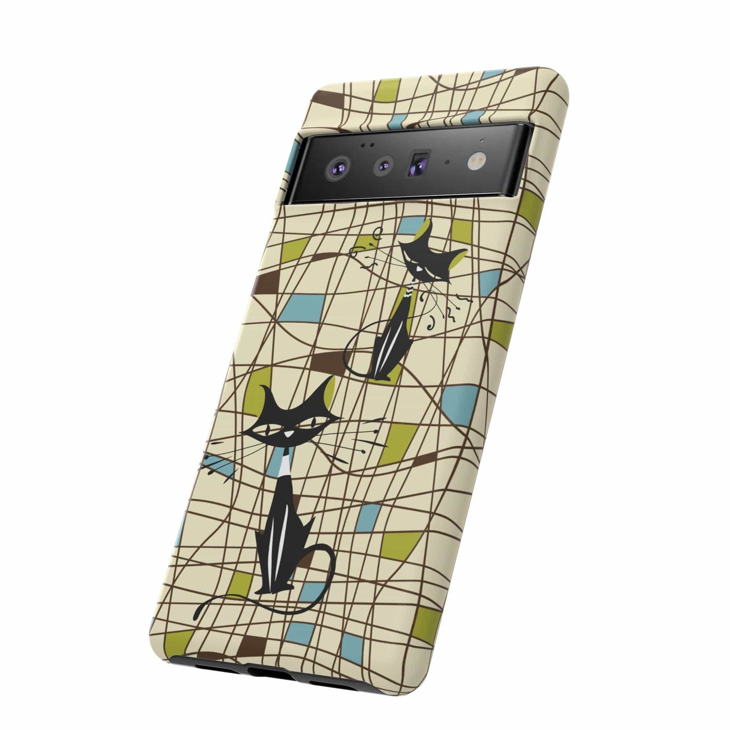 Kate McEnroe New York Atomic Cat Mid Century Modern Retro Chic Google Pixel Phone Cases Phone Cases