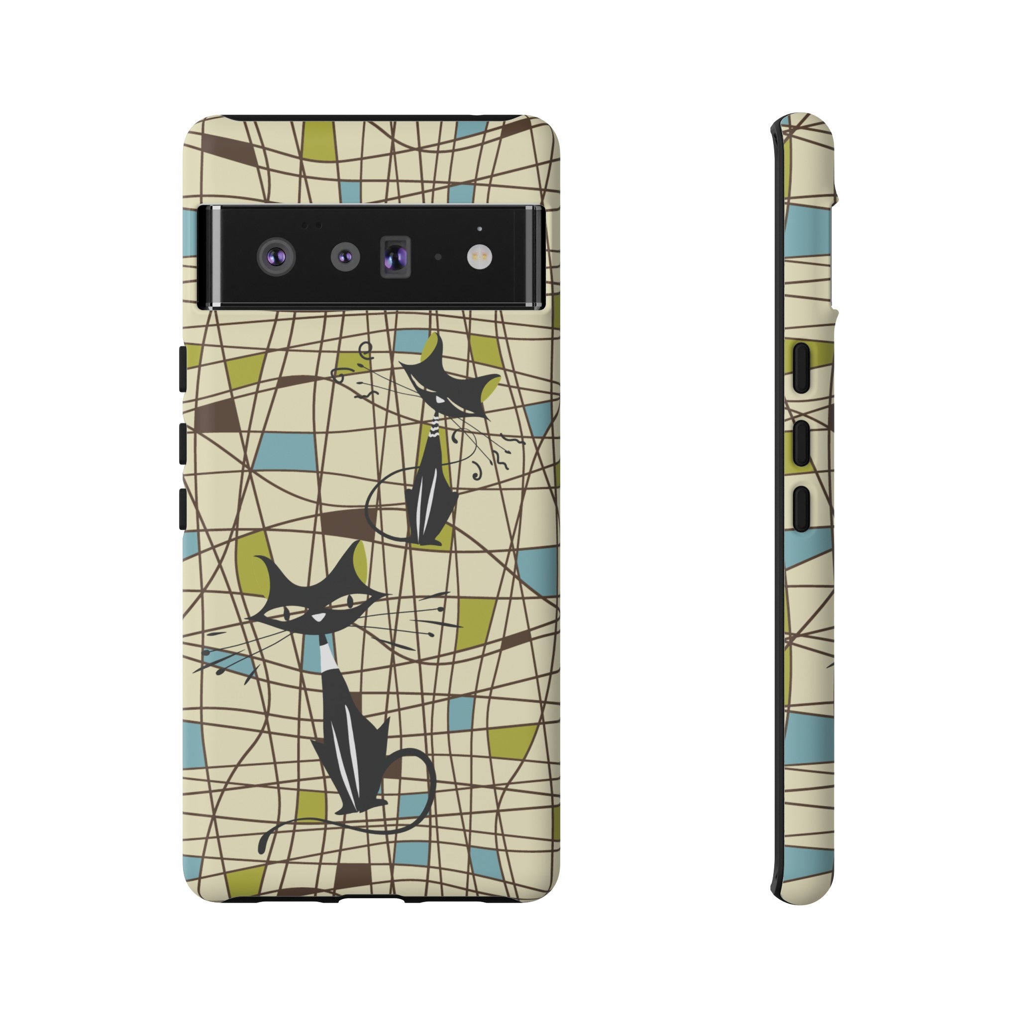 Kate McEnroe New York Atomic Cat Mid Century Modern Retro Chic Google Pixel Phone CasesPhone Cases24332674662552756435