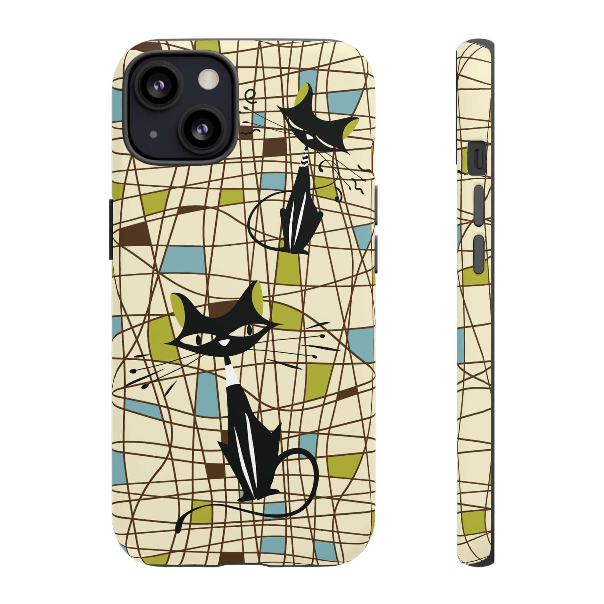 Kate McEnroe New York Atomic Cat Mid Century Modern Retro Chic iPhone Cases Phone Cases