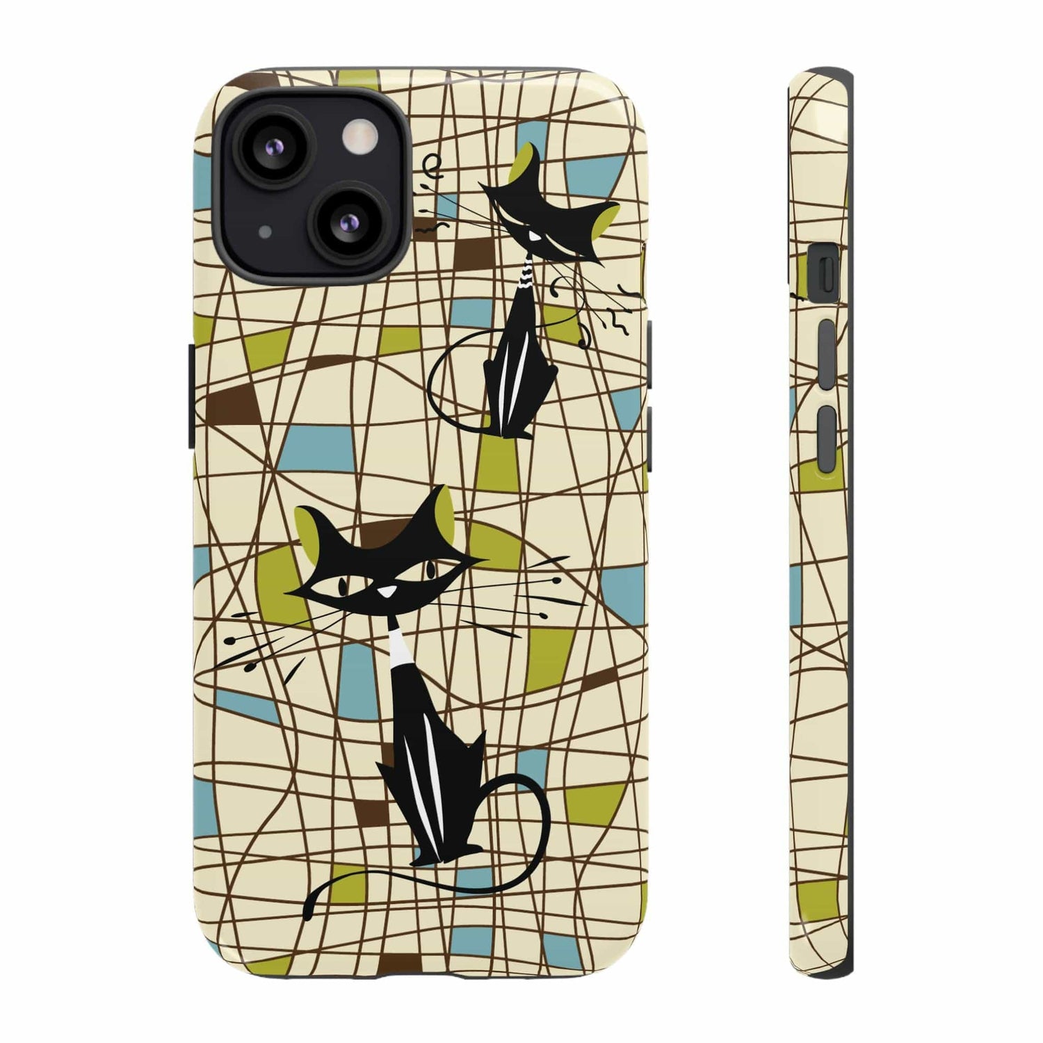 Kate McEnroe New York Atomic Cat Mid Century Modern Retro Chic iPhone Cases Phone Cases