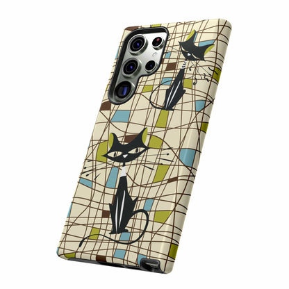 Kate McEnroe New York Atomic Cat Mid Century Modern Retro Chic Samsung Galaxy Phone Cases Phone Cases