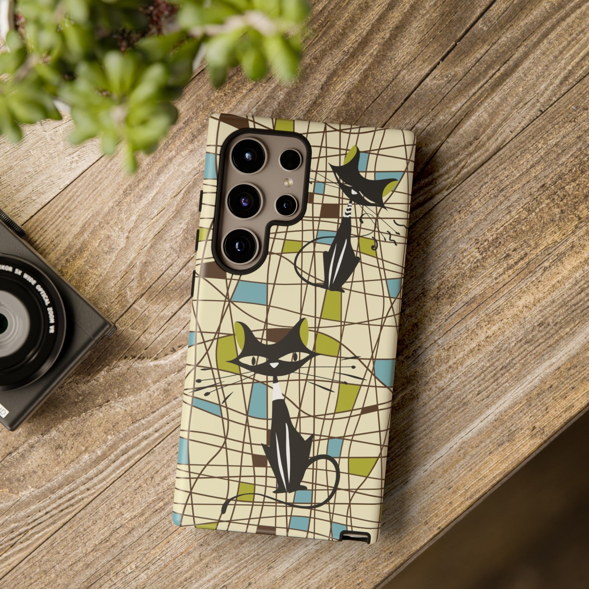 Kate McEnroe New York Atomic Cat Mid Century Modern Retro Chic Samsung Galaxy Phone CasesPhone Cases11792722891109817548