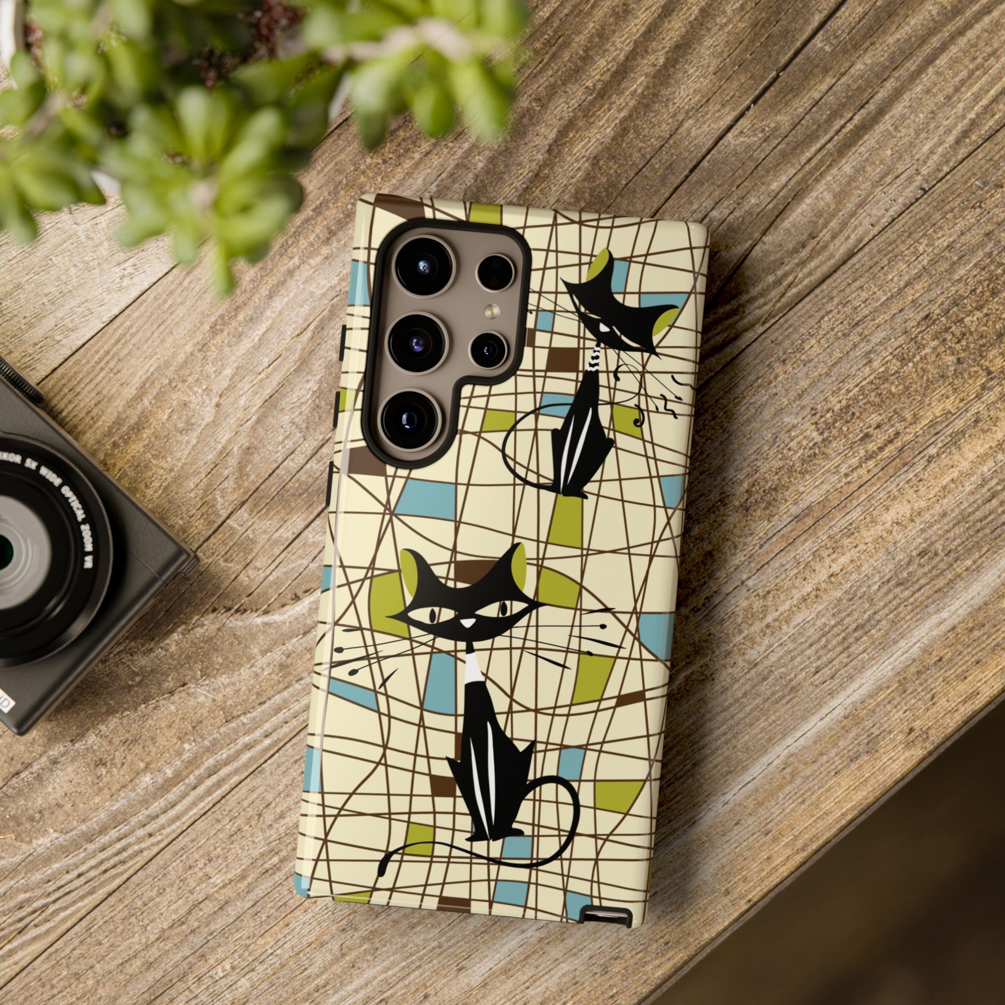 Kate McEnroe New York Atomic Cat Mid Century Modern Retro Chic Samsung Galaxy Phone CasesPhone Cases13947681648262655318