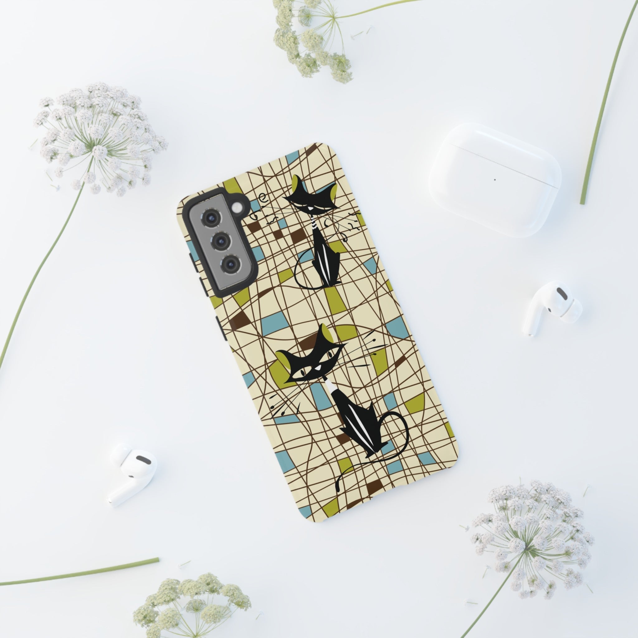 Kate McEnroe New York Atomic Cat Mid Century Modern Retro Chic Samsung Galaxy Phone CasesPhone Cases27868680453055733580