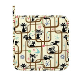 Kate McEnroe New York Atomic Cat Mid Century Modern Retro Oven Mitt Pot Holder Set (Right)Oven Mitts & Pot Holder SetcTQHNmXl4Y