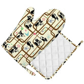 Kate McEnroe New York Atomic Cat Mid Century Modern Retro Oven Mitt Pot Holder Set (Right)Oven Mitts & Pot Holder SetcTQHNmXl4Y