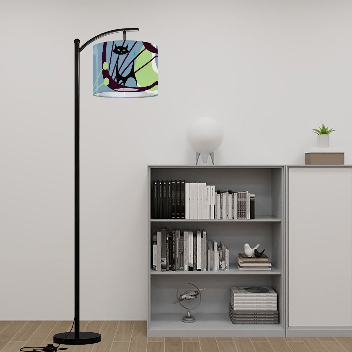 Kate McEnroe New York Atomic Cat Mid Century Modern Retro Starburst 50s Lamp ShadeLamp ShadesuT4sncN3k0