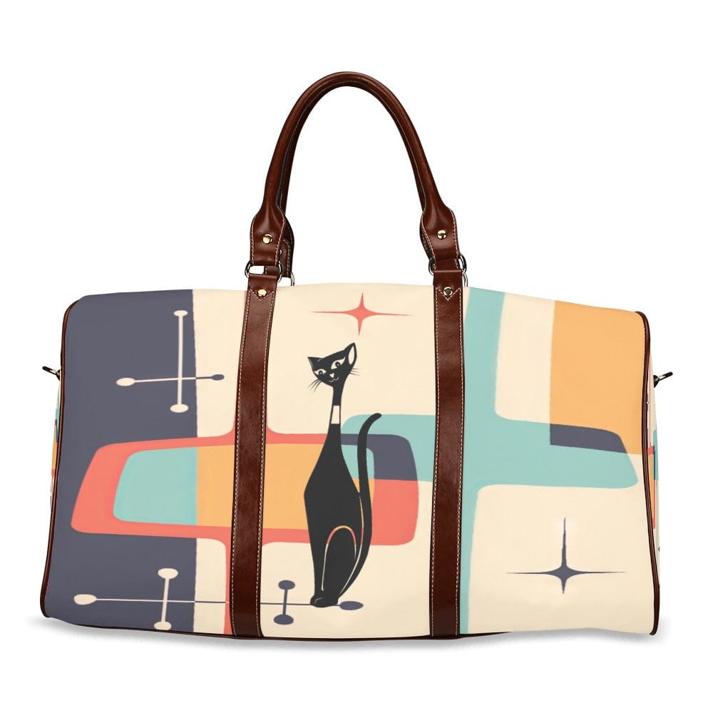 Kate McEnroe New York Atomic Cat Mid Century Modern Retro Starburst Geometric Small Travel Bag Duffel Bags One Size D2863256