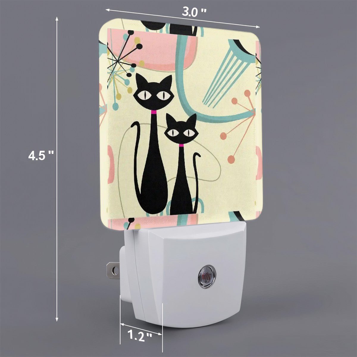 Kate McEnroe New York Atomic Cat Mid Century Modern Retro Starburst Night Light Set, 50s Space Age DecorNight LightsIA1JIqYpki