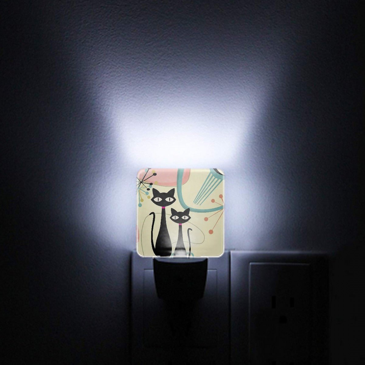 Kate McEnroe New York Atomic Cat Mid Century Modern Retro Starburst Night Light Set, 50s Space Age DecorNight LightsIA1JIqYpki