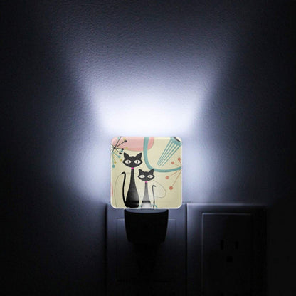 Kate McEnroe New York Atomic Cat Mid Century Modern Retro Starburst Night Light Set, 50s Space Age DecorNight LightsIA1JIqYpki