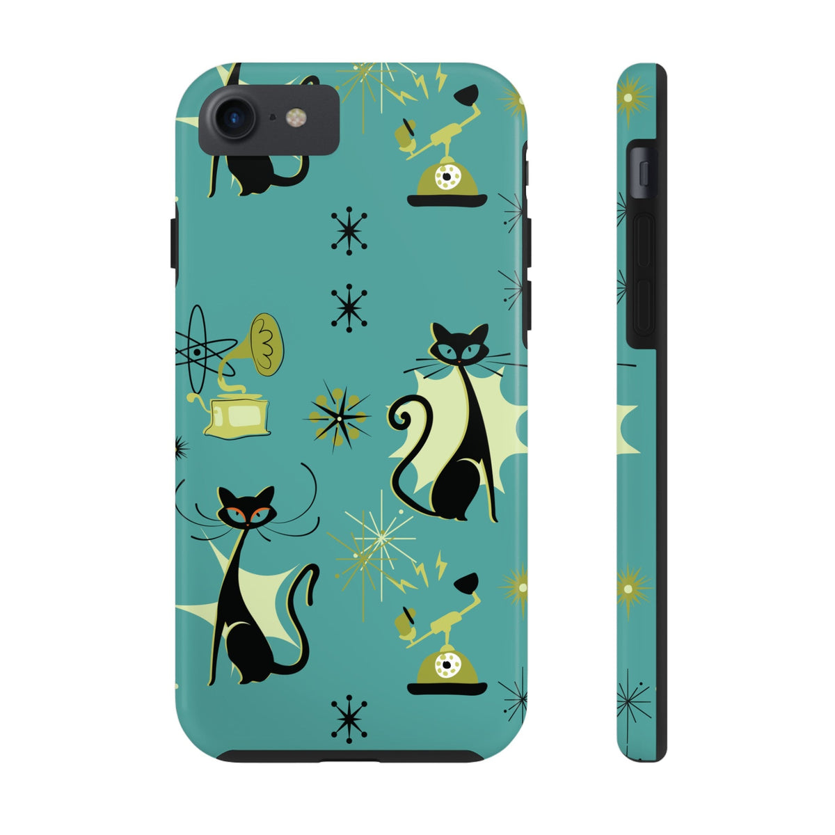 Kate McEnroe New York Atomic Cat Mid Century Modern Retro Vintage Gramophone iPhone CasePhone Cases12964330941031402797