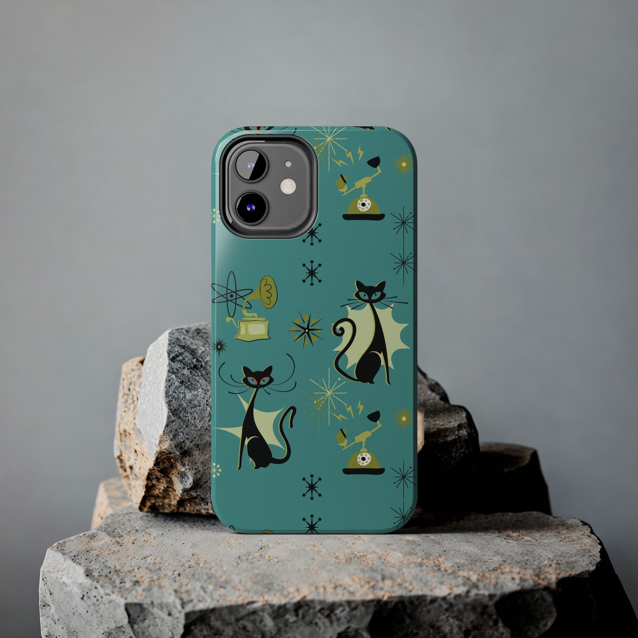 Kate McEnroe New York Atomic Cat Mid Century Modern Retro Vintage Gramophone iPhone CasePhone Cases17475439290905459148
