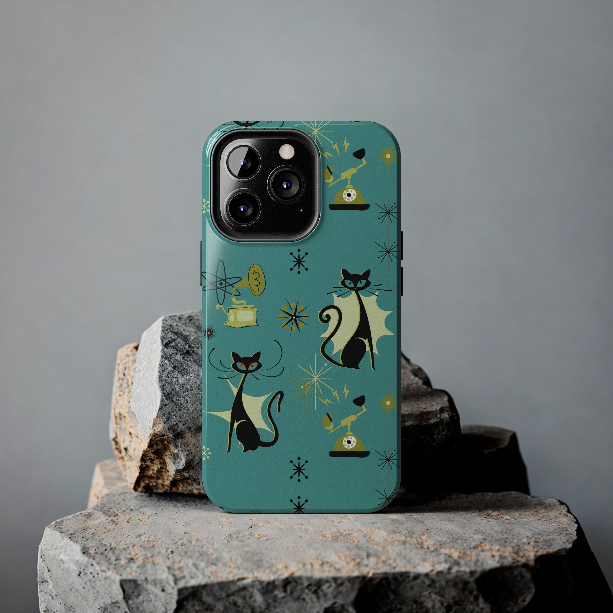 Kate McEnroe New York Atomic Cat Mid Century Modern Retro Vintage Gramophone iPhone CasePhone Cases26254684482552716433
